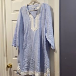 Boho style blue and white dress Size 2X
